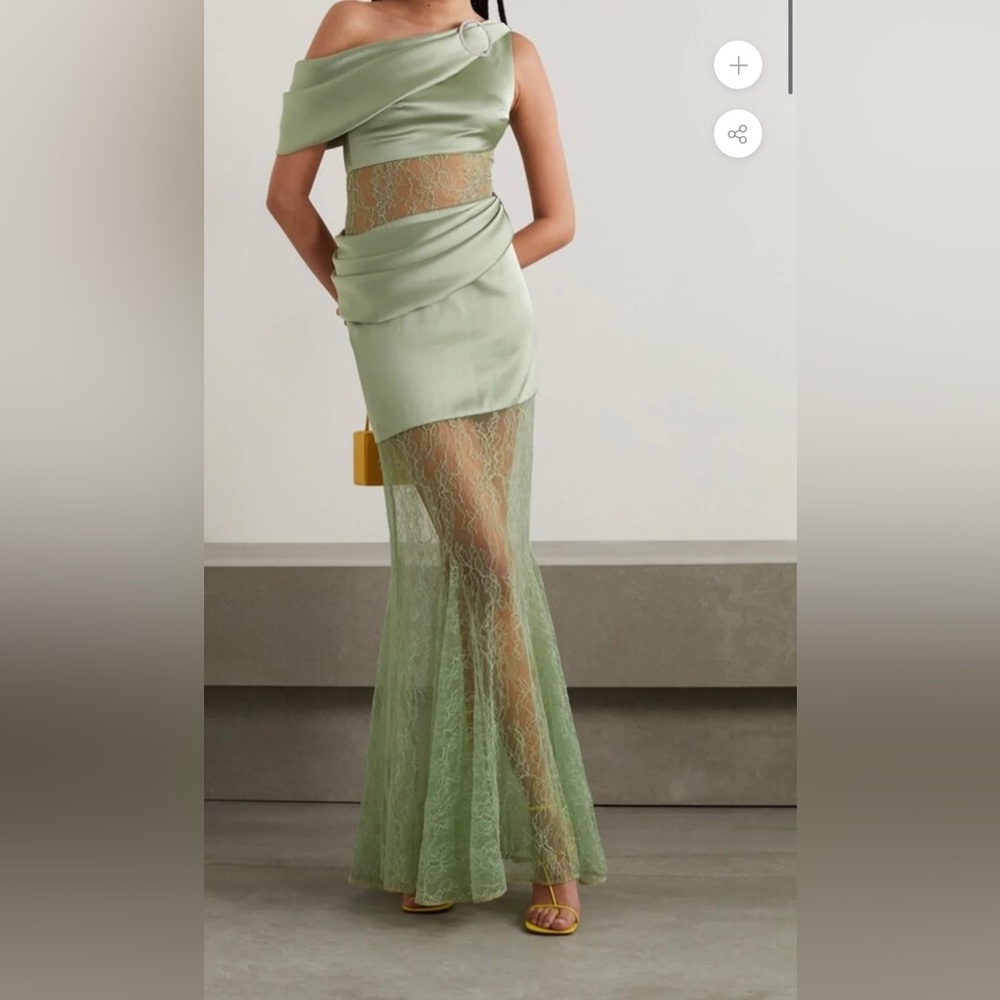 Rasario floral lace detail one-shoulder dress - Picture 2 of 3